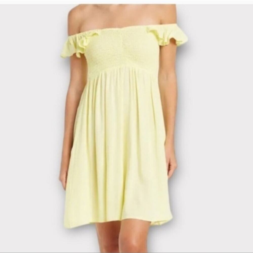 Area Stars Smocked Yellow Mini Dress Small  New with Tags